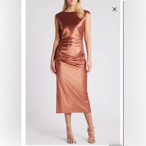 Chelsea 28 Metallic Satin Midi Dress